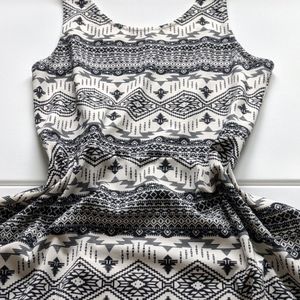 Divided tribal print sleeveless dress